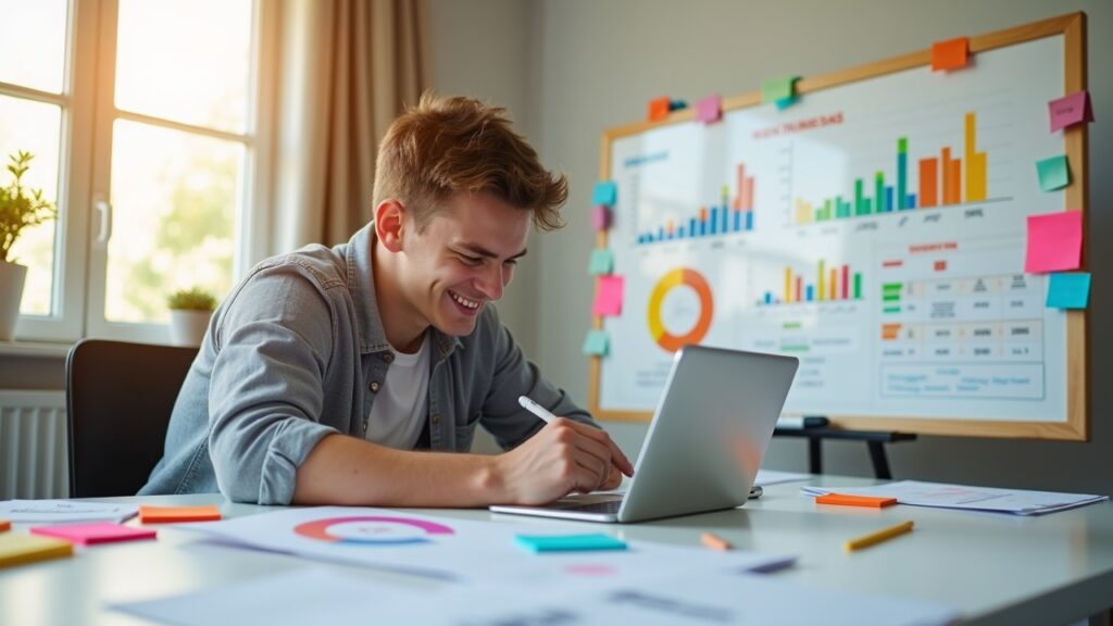 Person with ADHD successfully using visual budget tools