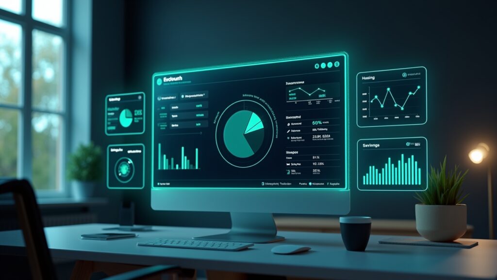 Bank account dashboard with automated budget allocations