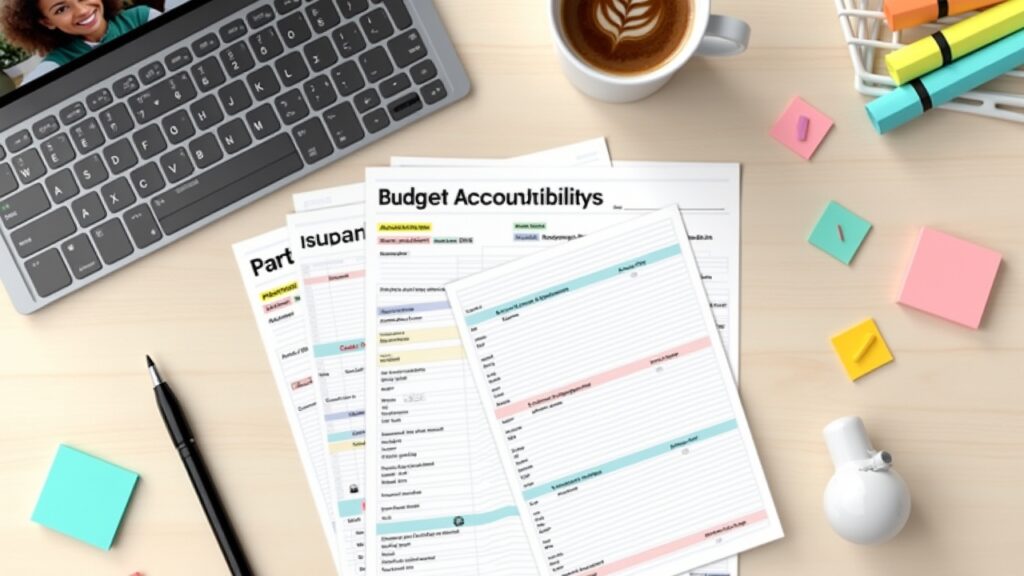 Budget accountability worksheet for partners to fill out