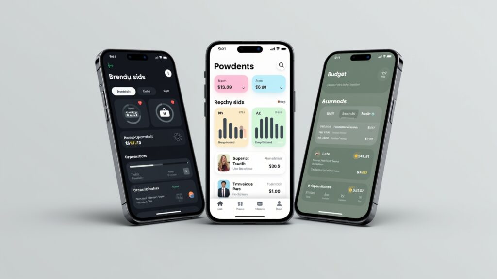 Side-by-side comparison screenshot of different budgeting app interfaces