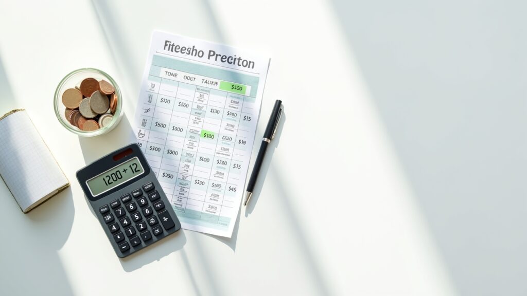 Calculator dividing annual costs into monthly savings amounts