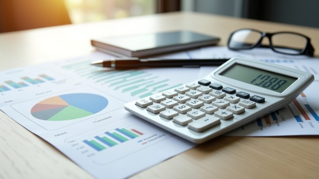 Calculator showing percentage calculations for income