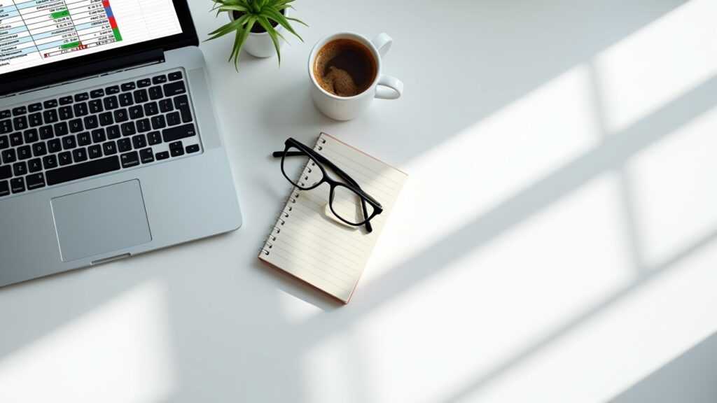 Excel spreadsheet with budget formulas and colorful formatting