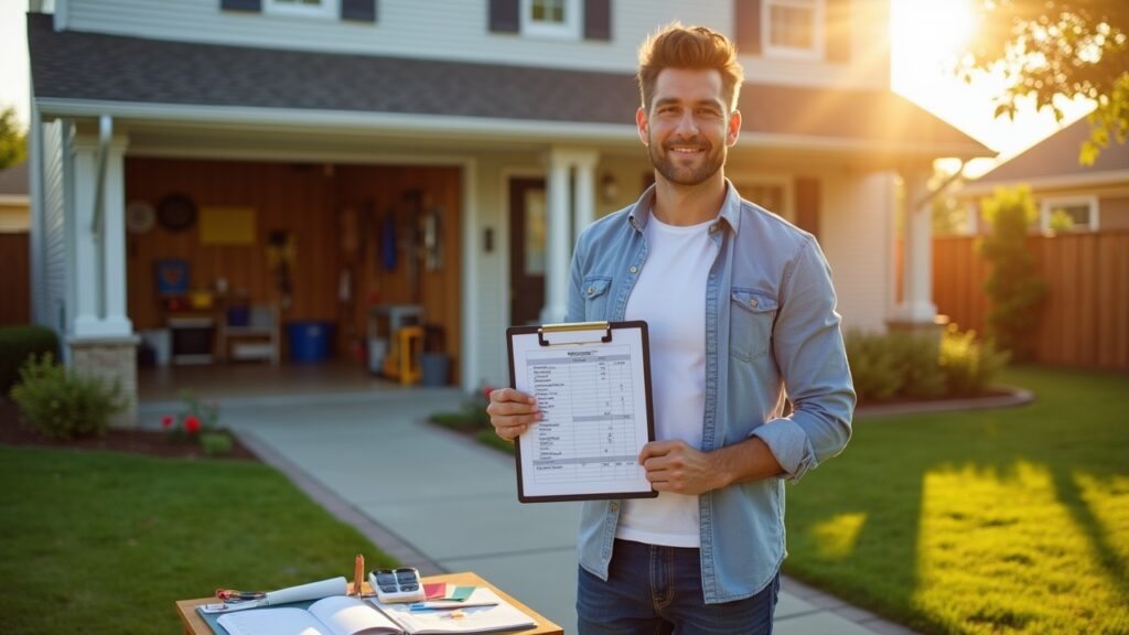 Homeowner successfully maintaining house with budget plan