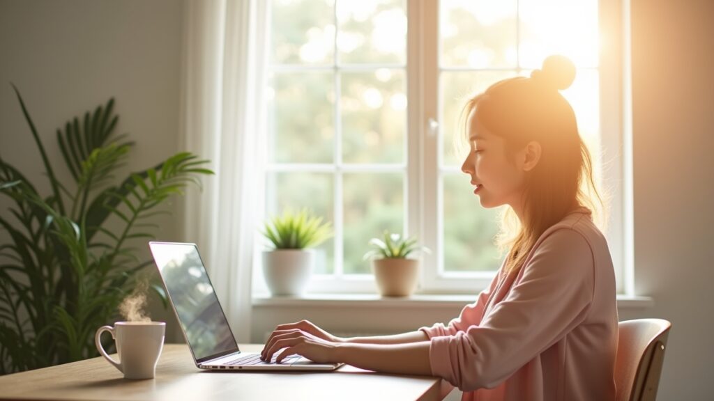 Person enjoying stress-free minimal budget system
