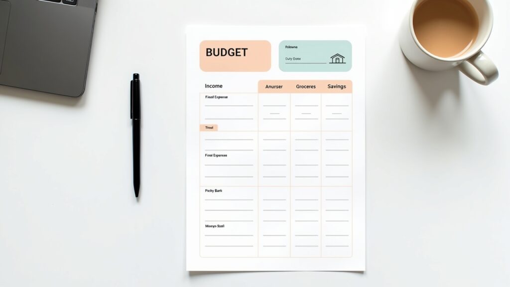 Simple one-page budget template