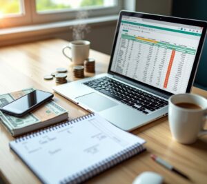 Weekly calendar with daily expense allocations marked