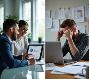 Professional budget coach meeting with client