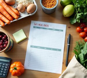Weekly meal plan with budget-friendly recipes